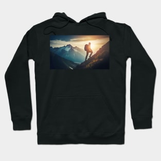 Silhouette of a hiker Hoodie